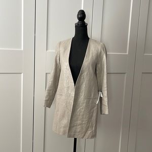 Cream/Silver Metallic Blazer